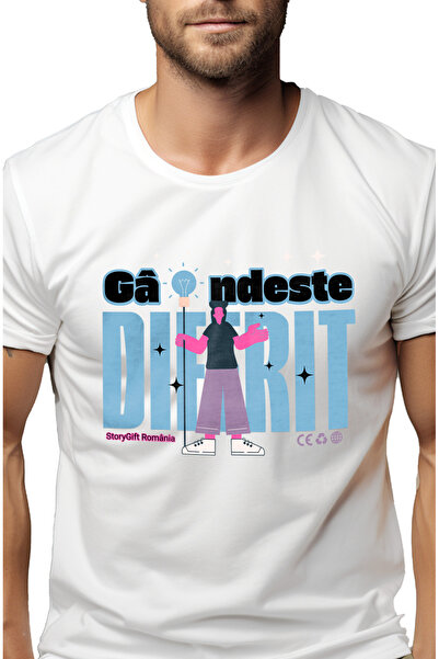 StoryGift Romania Men's T-Shirt Girl With Light Bulb Thinks Differently Intel...