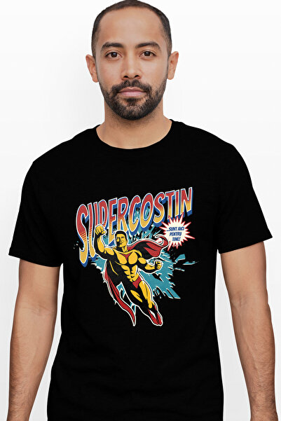 StoryGift Romania Ανδρικό T-Shirt Super Costin, με στάμπα  "Superhero I'm Her...