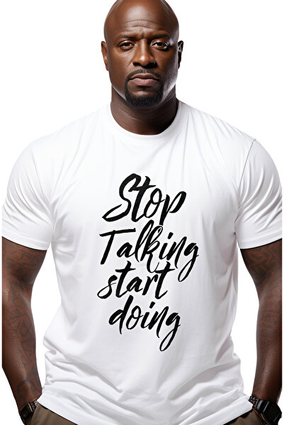 StoryGift Romania Tricou Barbati Cu Mesajul "stop Talking, Start Doing" - Opr...