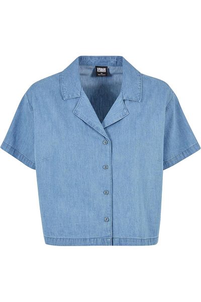 Urban Classics Damen Ladies Light Denim Resort Shirt