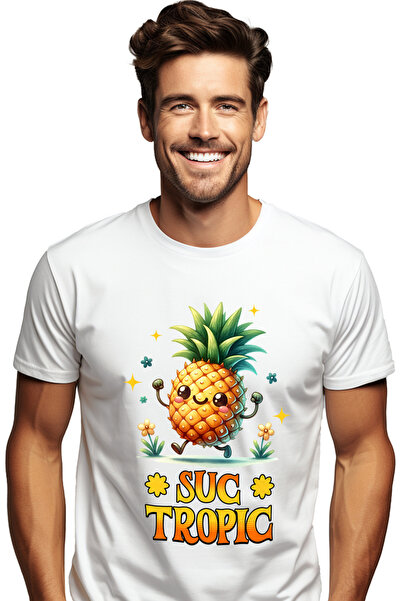 StoryGift Romania Tricou Barbati Suc Tropic Anans Natural Zambaret Cu Imprime...