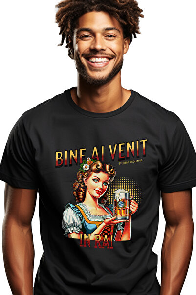 StoryGift Romania Tricou Barbati Femeie In Tinuta Traditionala, Halba De Bere...