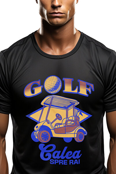 StoryGift Romania Tricou Barbati Masinuta De Golf, Text Calea Spre Rai, Iubit...