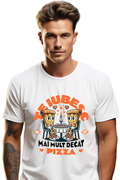 StoryGift Romania Tricou Barbati Intalnire Romantica Felii De Pizza Valentine...