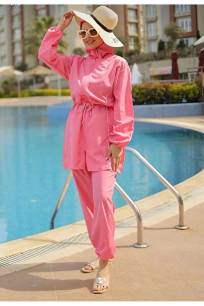 ozzıy34 Costum de baie roz pentru musulmane