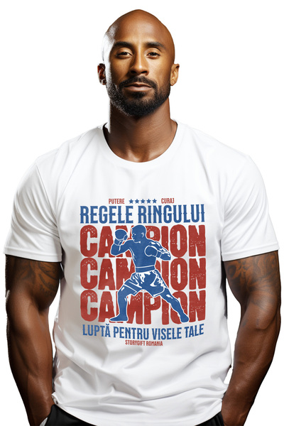 StoryGift Romania Tricou Barbati Om Facand Box, Sport De Contact Text Regele ...