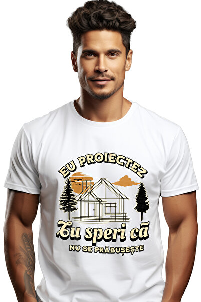 StoryGift Romania Tricou Barbati Mesaj Arhitect Eu Proiectez, Tu Speri Ca Nu ...