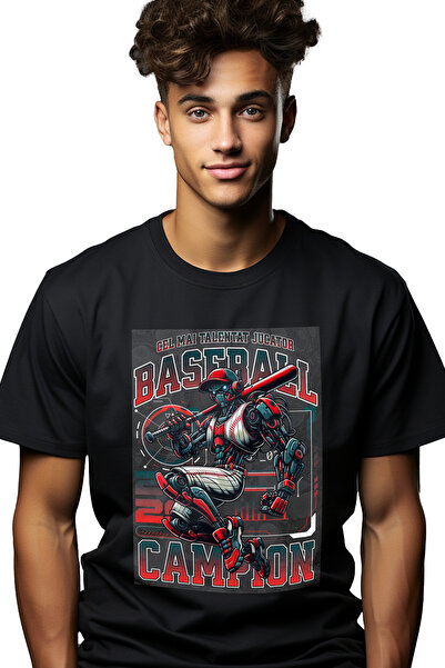 StoryGift Romania Tricou Barbati Jucator Robot De Baseball - Campion, Talenta...