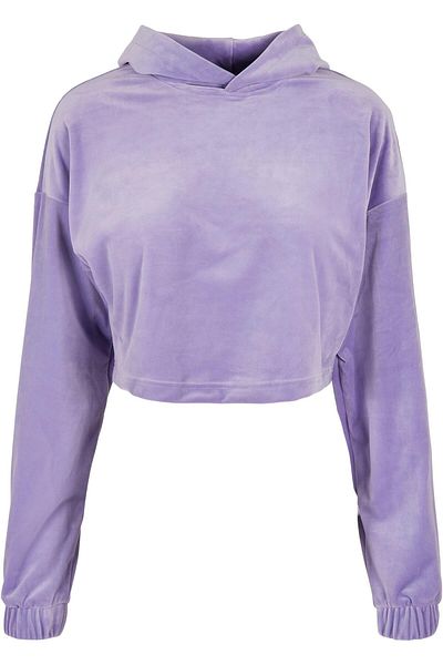Urban Classics Damen Ladies Cropped Velvet Oversized Hoody