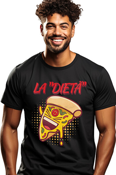 StoryGift Romania Tricou Barbati Felie De Pizza Vesela Text Haios La Dieta Fa...