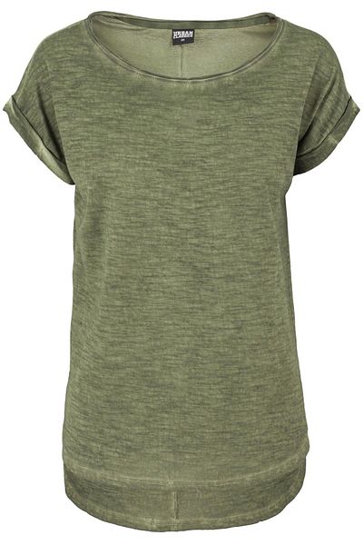 Urban Classics Damen Ladies Long Back Shaped Spray Dye Tee