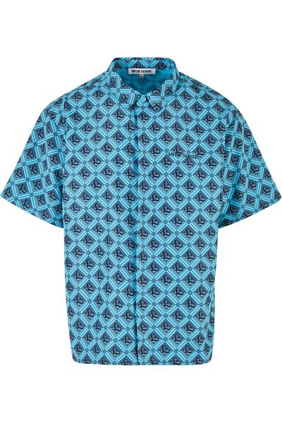 9N1M SENSE Herren Sense All Over Monogram Print Shirt