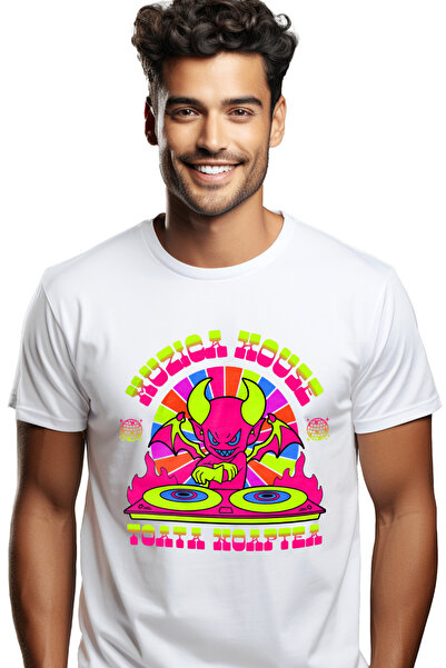 StoryGift Romania Tricou Barbati Muzica House Toată Noaptea Diavol Dj Distrac...