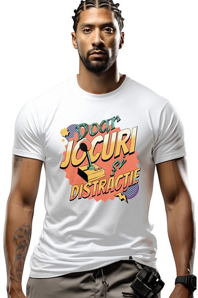 StoryGift Romania Men's T-Shirt Video Game Controller Only Games And Fun With Print On The Front, 100% Cotton
