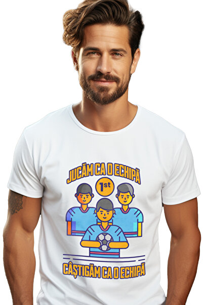 StoryGift Romania Tricou Barbati Echipa De Fotbal Text Jucam Ca O Echipa Cast...