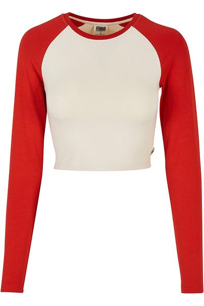 Urban Classics Damen Ladies Cropped Retro Baseball Longsleeve