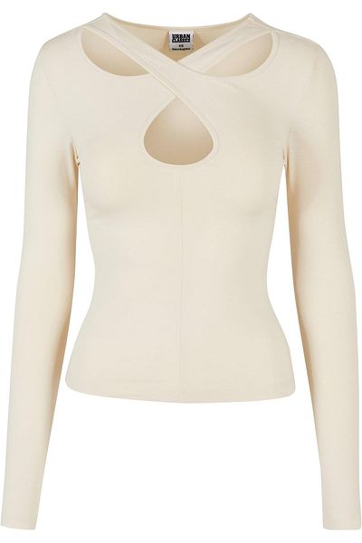 Urban Classics Damen Ladies Crossed Cut Out Longsleeve