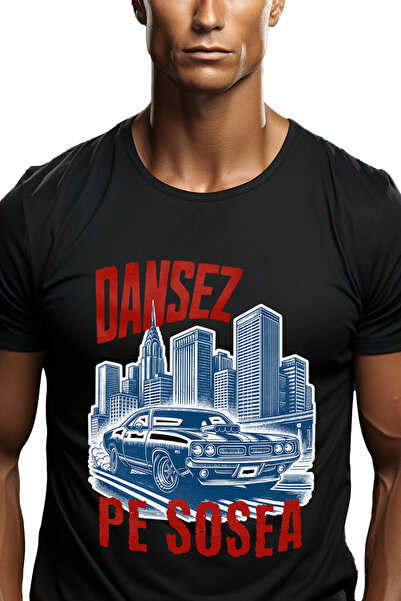 StoryGift Romania Tricou Barbati Dansez Pe Sosea Masina Vintige In Oras Vitez...