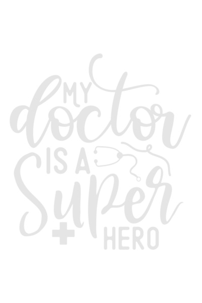 StoryGift Romania Sticker Exterior cu textul "Doctorul meu e un supererou" , Vinyl Alb, 40 cm