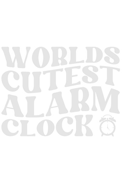 StoryGift Romania Sticker Eticheta 40CM Exterior cu un ceas si textul "Cea mai draguta alarma de ceas din lume"