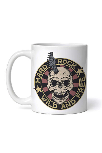 OEM Cană albă personalizată, Hard rock wild and free, INOVATIX®. 330 ml