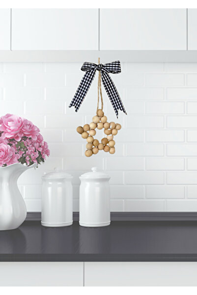 MACROMEKİDS El Yapımı Ahşap Boncuk Yıldız Kapı & Duvar & Mutfak Süsü &Bebek O...