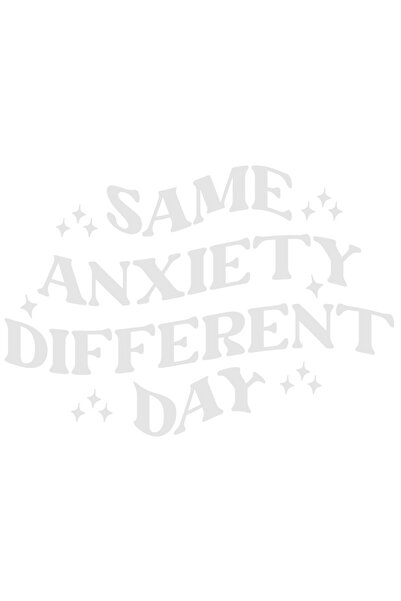 StoryGift Romania Sticker Exterior cu textul "Aceeasi anxietate, o zi diferit...