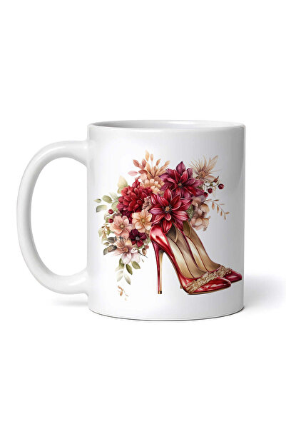 OEM Cană albă personalizată, pantofi cu toc Bianca de Crăciun, INOVATIX®. 330ml