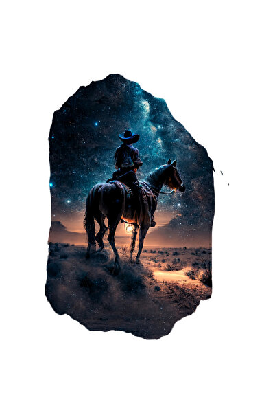 StoryGift Romania Sticker Autocolant 70CM Cu Calaret, Desert, Noapte, Stele, ...