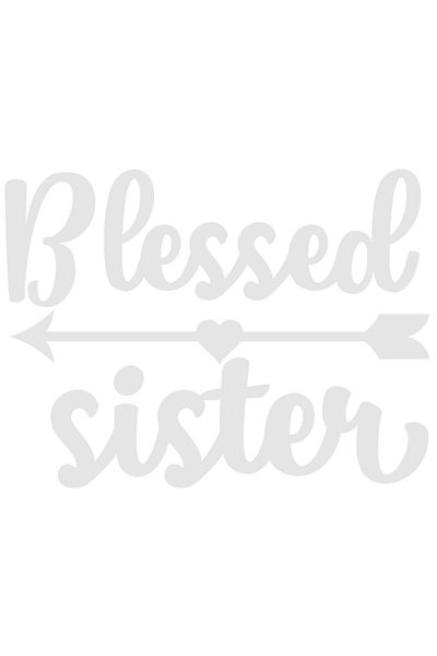 StoryGift Romania Sticker Eticheta 50CM Exterior cu inimioara pentru o surioara binecuvantata - familie iubire ,