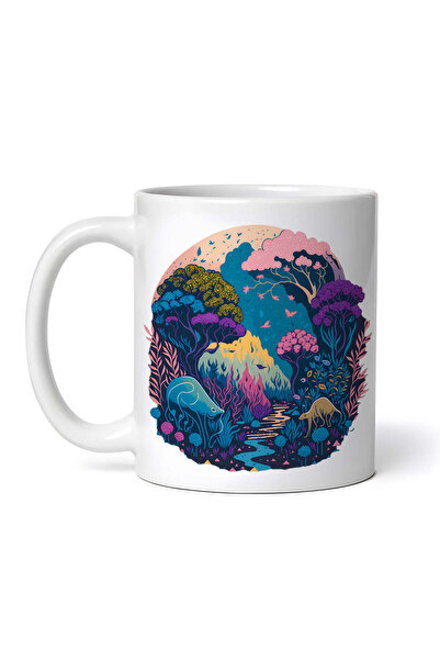 OEM Εξατομικευμένη λευκή κούπα, Τοπίο ζούγκλας, INOVATIX®. 330ml