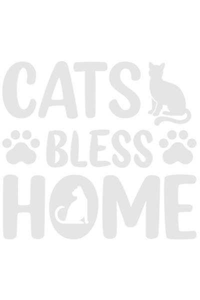 StoryGift Romania Sticker Exterior cu mesajul "Cats bless home" - pisicile bi...