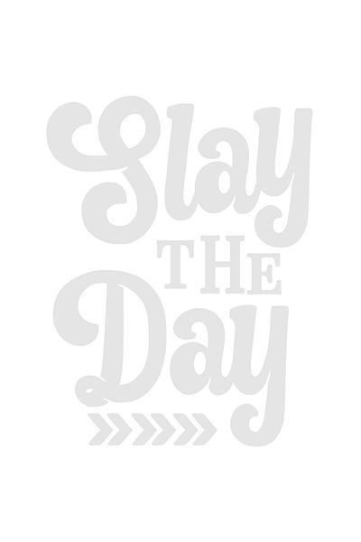 StoryGift Romania Sticker Adeziv 90CM Exterior cu textul "Slay the day" - uc*de ziua obiective , Vinyl Alb, 90 cm