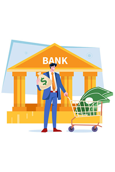 StoryGift Romania Sticker Eticheta 40CM Cu Banca, Financiar, Bani, Costum, Carut, cu Margini Albe, PVC Vinyl 40 cm