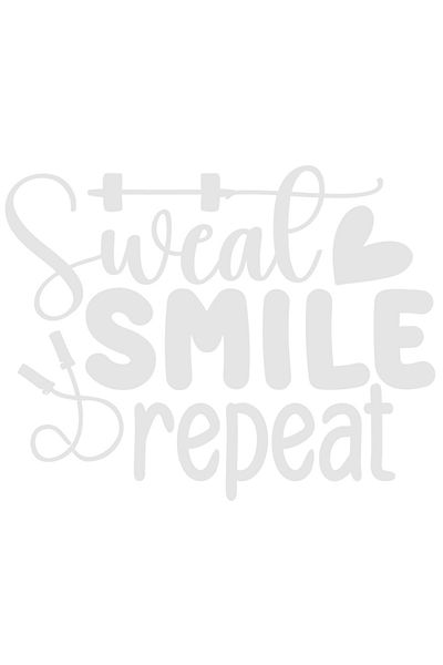 StoryGift Romania Sticker Eticheta 50CM Exterior cu inimioara si textul "Sweat, smile, repeat" - transpira zambe
