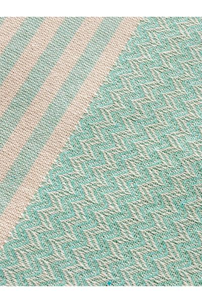 LC Waikiki Lcw Home Green Stripe Patterned Fringed Single Bedspread 130X170 cm