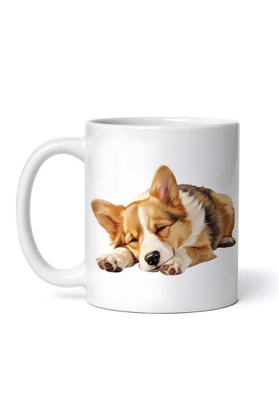 OEM Cană albă personalizată, Pembroke Welsh Corgi, INOVATIX®. 330 ml