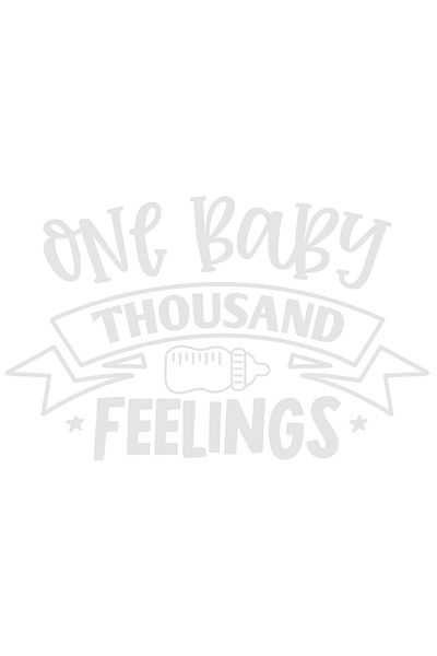 StoryGift Romania Sticker Adeziv 90CM Exterior cu textul "One baby, thousand feelings" - un bebelus o mie de sen