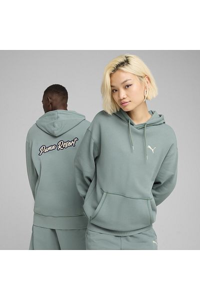 Puma Unisex mikina s kapucí PREMIUM Essentials Relaxed Graphic