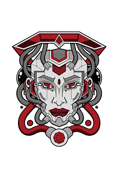 StoryGift Romania Sticker Adeziv 90CM Cu Android, Portret, Cibernetic, SF, cu...