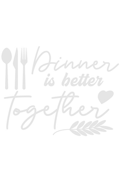 StoryGift Romania Sticker Eticheta 50CM Exterior cu inima si tacamuri cu mesa...