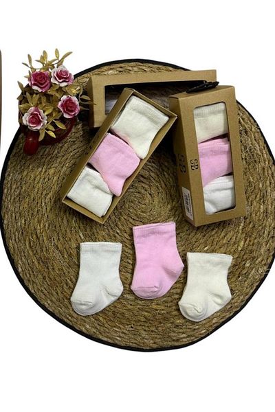 Newborn Boxed 6 Pack Organic Baby Socks (0-6 Months)