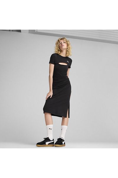 Puma Základní vybavení šatníku - dámské midi šaty s výstřihem