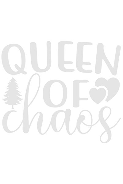 StoryGift Romania Sticker Exterior cu inimioare si textul "Queen of chaos" - regina haosului , Vinyl Alb, 90