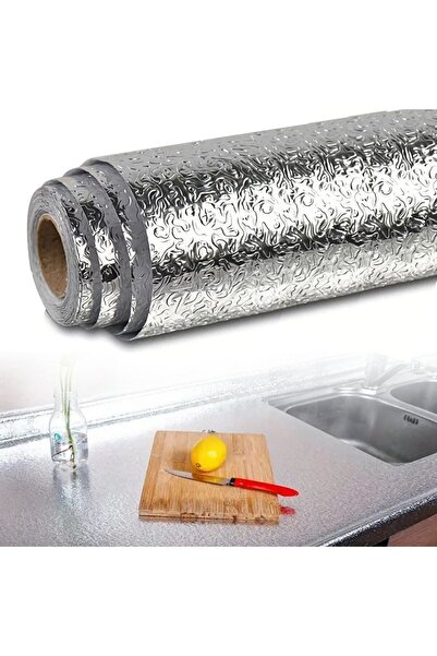 Leyaton Roll Silver Aluminum Foil Wallpaper, Self-Adhesive In-Rack, Waterproo...