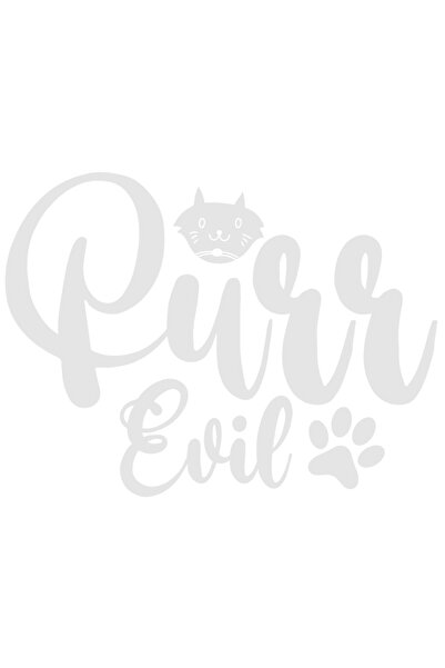 StoryGift Romania Sticker Eticheta 50CM Exterior pentru cei care au pisici rele cu textul "Purr evil" , Vinyl Al