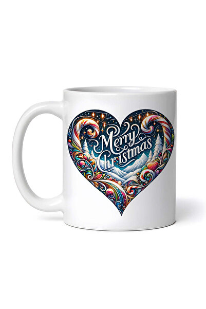 OEM Cană albă personalizată, Marry Christmas Naomi Heart, INOVATIX®. 330ml