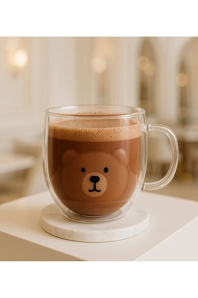 Kingstone Double Walled and Teddy Bear Coffee Cup - Water, Soft Drink and Coke Cup