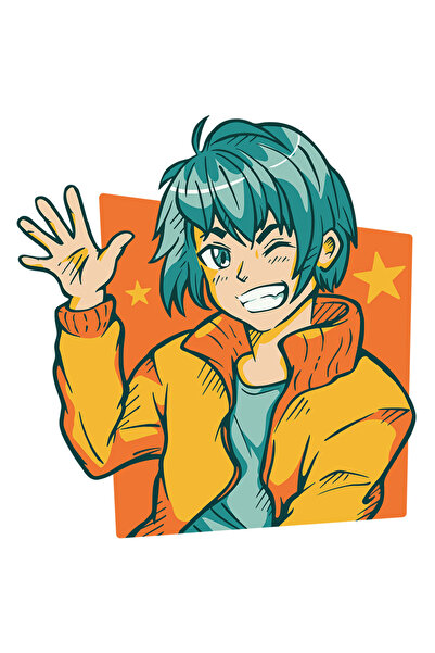 StoryGift Romania Sticker Eticheta 50CM Cu Baiat, Jacheta, Stele, Retro, Anim...