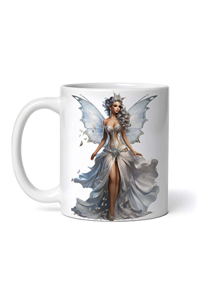 OEM Εξατομικευμένη λευκή κούπα, Silver Angel, INOVATIX®. 330ml